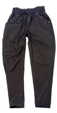 Jaanuu Womens M All-Day Performance Scrub Pants Black Cargo Tulip Hem Stretch